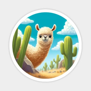 Cute Little Sneaky Llama Magnet